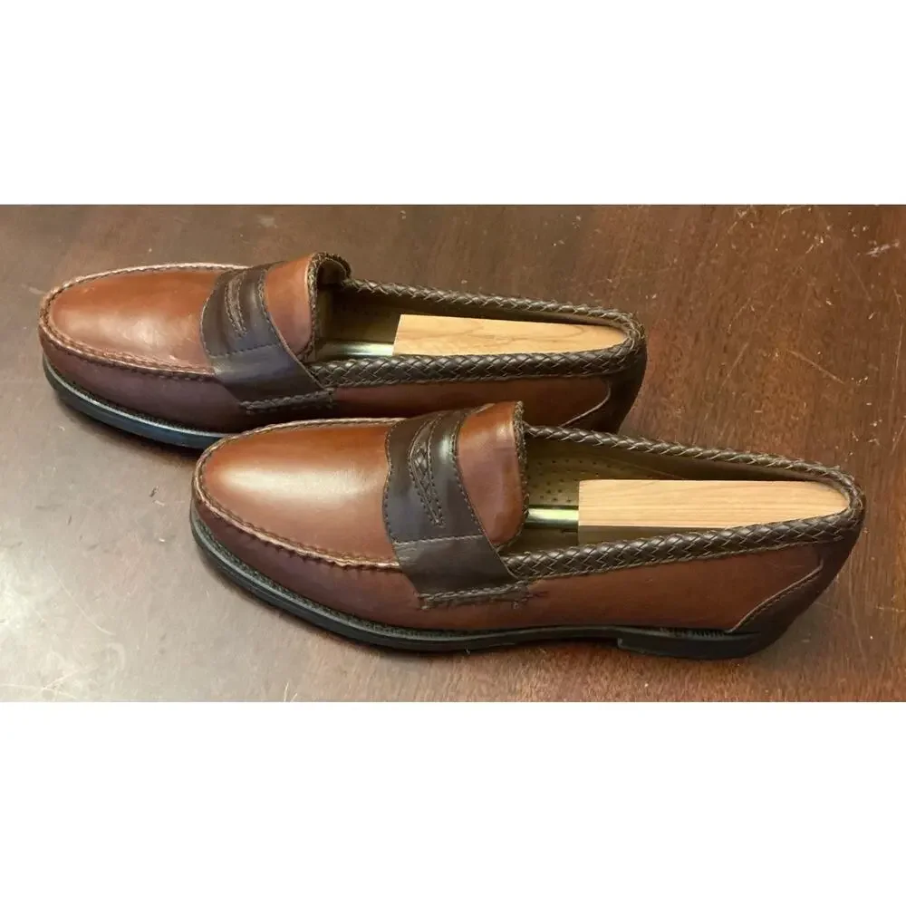 Sebago Penny Loafers Mens 8 D Handsewn Burgundy Leather Slip On Dress Shoes USA